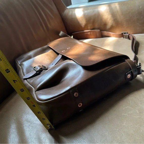 Satchel & Page Slim Italian Leather Mailbag laptop workbag luxury quality - Picture 12 of 17